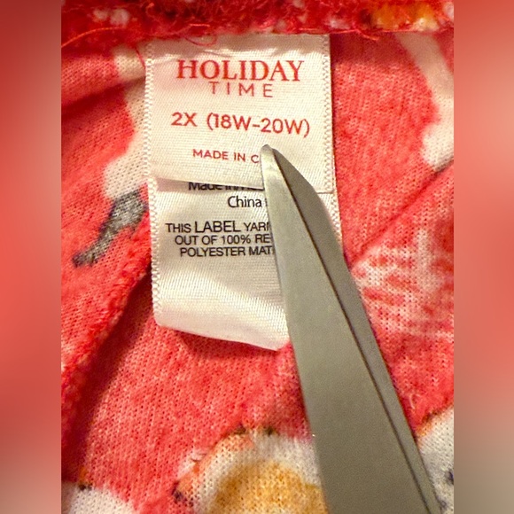 Holiday Time Red and White Christmas Pajama pants with pockets 2X women’s soft - Picture 5 of 6